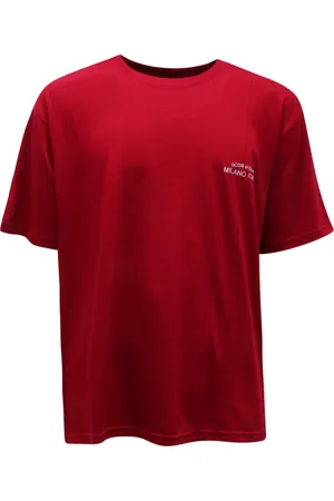 GCDS Top, Herre, Rød, XL, Broderet Løs Pasform Burgundisk Top