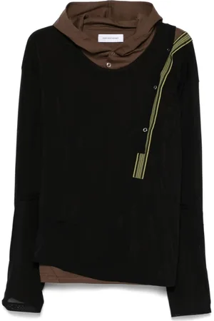 Kiko Kostadinov Sweathshirts & Hoodies, Herre, Flerfarvet, L, Sort Lagdelt Hættetrøje