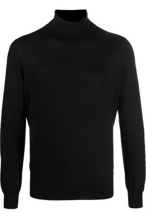 LA FILERIA Strik, Herre, Sort, 2XL, Cashmere, Rullekraver