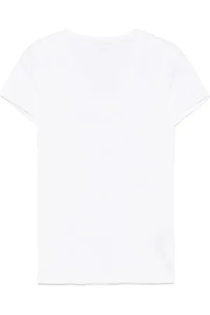 Majestic Top, Dame, Hvid, L, Hvid V-hals T-shirt Korte Ærmer