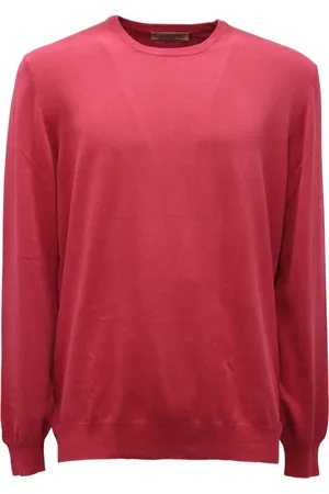 LA FILERIA Strik, Herre, Lyserød, 2XL, Bomuld, Bomuldssweater Made in Italy