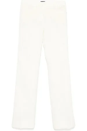Tom Ford Bukser, Dame, Hvid, XS, Beige Bukser med Knaplukning