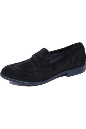 HUNDRED 100 Sko, Herre, Blå, 44 EU, Vintage effekt loafer sko lavet i Italien