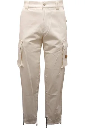 GCDS Bukser, Herre, Hvid, S, Denim, Cargo Denim Bukser Made in Italy