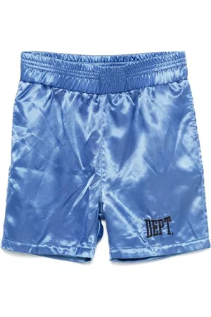 GALLERY DEPT. Shorts, Herre, Blå, S, Satin, Blå Satin Shorts med Elastisk Talje