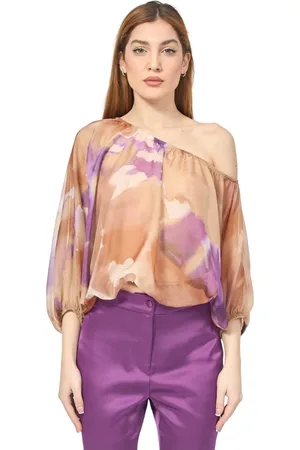 JIJIL Bluser & Skjorter, Dame, Flerfarvet, S, Chiffon, Farverig Chiffon Bardot Skjorte