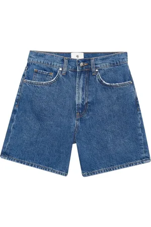 ANINE BING Shorts, Dame, Blå, W24, Denim, Indigo Denim Straight Leg Jeans