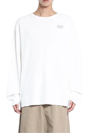 KAPITAL Top, Herre, Hvid, M, Uld, Vaffel Jersey Langærmet Tee