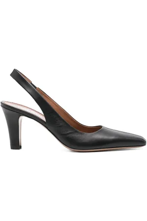 PARIS TEXAS Sko, Dame, Sort, 40 EU, Læder, Sort Slingback Blok Hæl Sko