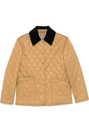 Burberry Jakke, Dame, Brun, XS, Kamelbrun Vintage Check overtøj