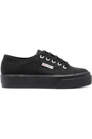 Superga Sko, Dame, Sort, 36 EU, Sort Canvas Platform Sneakers