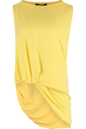 Jacquemus Top, Dame, Gul, M, Polyester, Firkantet hals top med sideudskæring