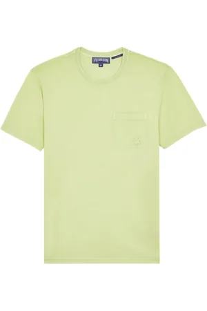 Vilebrequin Top, Herre, Grøn, L, Bomuld, Solid T-shirt lavet af bomuld i naturlige farver til mænd