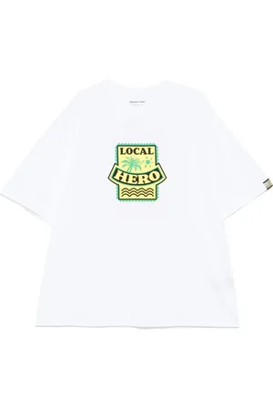 MARTINE ROSE Top, Herre, Hvid, XL, Uld, Grafisk Print Crew Neck T-shirt