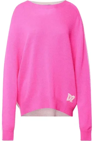Dsquared2 Strik, Dame, Lyserød, M, Uld, Stilfuld strikket pullover sweater