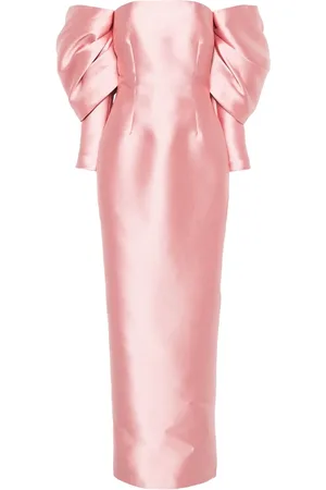 Solace Kjole, Dame, Lyserød, 2XS, Uld, Rosa Off-Shoulder Langærmet Kjole
