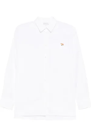 Maison Kitsuné Bluser & Skjorter, Dame, Hvid, 3XS, Hvid Klassisk Knappet Skjorte