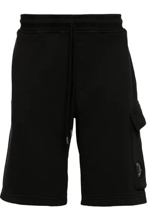 C.P. Company Shorts, Herre, Sort, L, Bomuld, Sort Diagonal Sporty Shorts med Linse Lomme