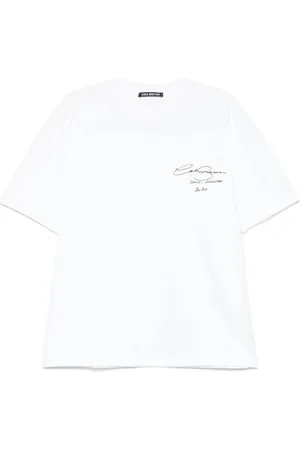 Cole Buxton Top, Herre, Hvid, S, Hvid Logo Print Crew Neck T-shirt