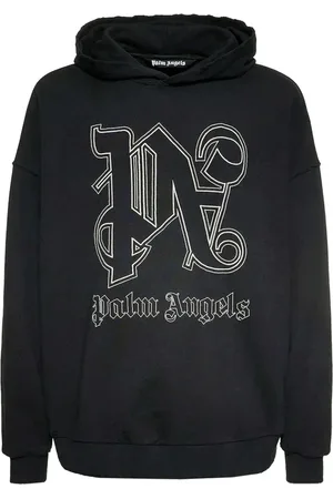 Palm Angels Sweathshirts & Hoodies, Herre, Sort, M, Bomuld, Sort hættetrøje langærmet