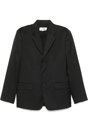 Maison Margiela Jakke, Herre, Sort, M, Uld, Sort Knapjakke med Skulderpuder