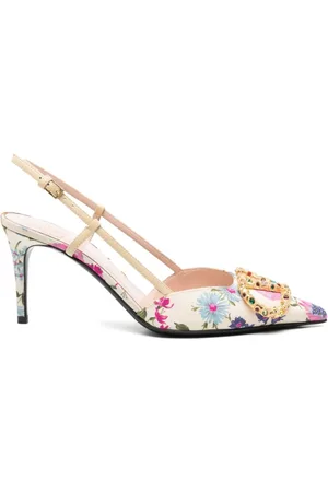 VALENTINO GARAVANI Sko, Dame, Flerfarvet, 41 EU, Ivory Blomsterprint Slingback Stiletto Hæl