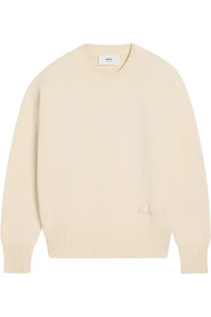 Ami Strik, Herre, , 2XL, Creme Hvid Crew Neck Sweater