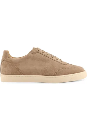 Brunello Cucinelli Sko, Herre, , 41 EU, Suede, Sneakers med Logo Print