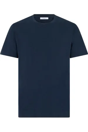 Boglioli Top, Herre, Blå, S, Bomuld, Tøjfarvet bomuld T-shirt