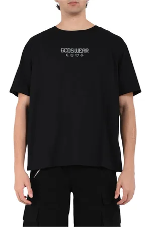 GCDS Top, Herre, Sort, M, Bomuld, Bomuld T-shirt med rund hals