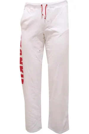 FRANKIE MORELLO Bukser, Herre, Hvid, 2XL, Uld, Italiensk Fremstillet F68 Sweatpants