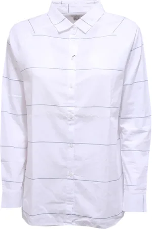 Barbour Bluser & Skjorter, Dame, Hvid, L, Bomuld, Stribet hvid bomuldsskjorte