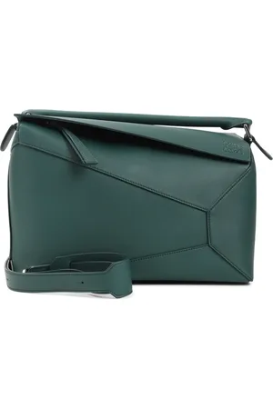 Loewe Taske, Herre, Grøn, ONE SIZE, Uld, Grøn Skuldertaske med Unikt Design