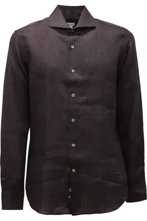 Orian Skjorte, Herre, Sort, M, 4837At Slim FIT hørskjorte