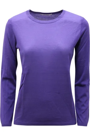 KANGRA CASHMERE Strik, Dame, Lilla, S, Cashmere, Silk/Cashmere Sweater i Blå