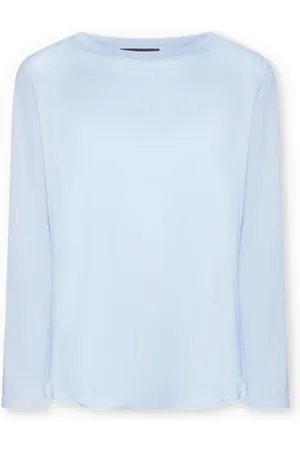 Elena Miro Top, Dame, Blå, 2XL, Satin, T-shirt lavet af to