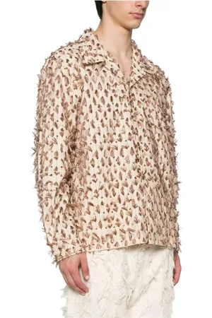 Séfr Skjorte, Herre, , L, Button-Up Skjorte med Frynset Detaljer