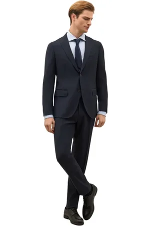 Boglioli Jakkesæt, Herre, Blå, L, Uld, Stretch Wool Canva K-Suit