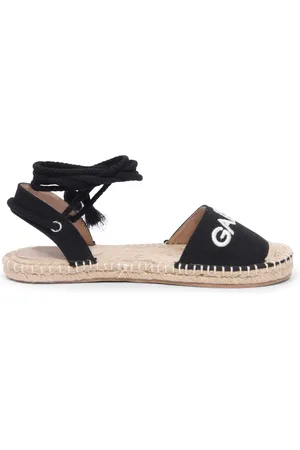 GAËLLE Sko, Dame, Sort, 41 EU, Broderede flade espadrilles sandaler