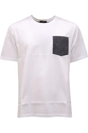 HERNO Top, Herre, Hvid, XL, Uld, Hvid/Blå Stilfuld Strik Trøje