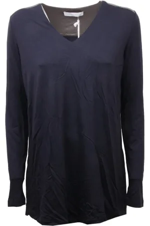 Fabiana Filippi Top, Dame, Blå, S, Uld, Tortora Wo Strik 604Ta14 Model