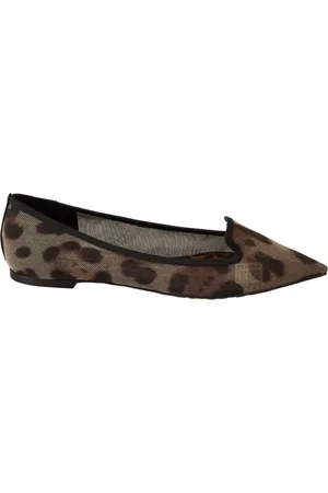 Dolce & Gabbana Sko, Dame, Brun, 36 EU, Læder, Leopard Print Flade Loafers