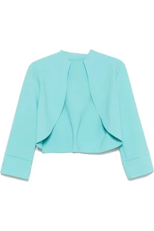 CHIARA BONI Jakke, Dame, Blå, 3XL, Turkis Blå-Grøn Åben Front Overdel
