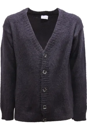 Family First Strik, Herre, Blå, S, Uld, Uld Cardigan Sweater, Made in Italy