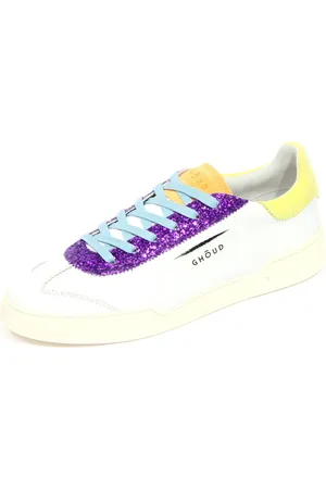 Ghoud Sko, Dame, Hvid, 38 EU, Læder, Hvid Læder Glitter Lav Top Sko