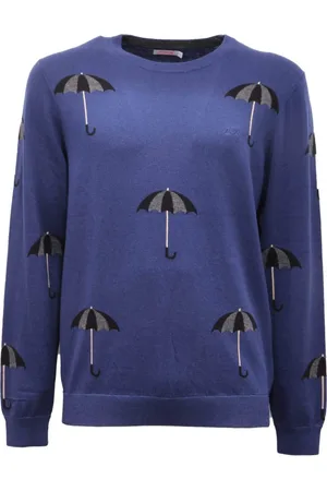 sun68 Strik, Herre, Blå, S, Bomuld, Uld/Bomuld Sweater i Dyb Blå
