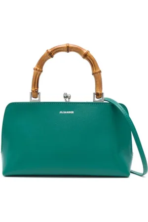 Jil Sander Taske, Dame, Grøn, ONE SIZE, Uld, Smaragdgrøn Kiss-Lock Håndtaske