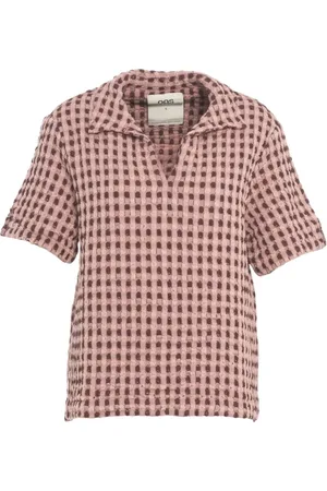 Oas Top, Dame, Lyserød, S, Bomuld, Rose Vaffel Skjorte Casual Stil