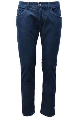 Dolce & Gabbana Jeans, Herre, Blå, M, Bomuld, Skinny Velvet Bukser Made in Italy
