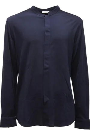 Paolo Pecora Skjorte, Herre, Blå, M, Koreansk Jersey Skjorte Model P23Ec1M